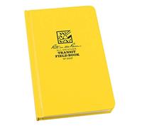 Rite in the Rain Weatherproof Hard Cover Notebook, 4.75" x 7.5", Yellow Cover, Transit Pattern (No. 300F)