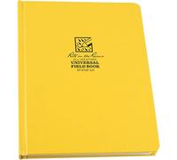 Rite in the Rain Weatherproof Hard Cover Notebook, 6.75" x 8.75", Yellow Cover, Universal Pattern (No. 370F-LG)