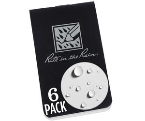 Rite in the Rain Weatherproof On The Go Wallet Notebook, 2" x 3.375", Black