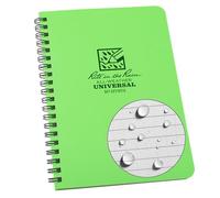 Rite in the Rain Weatherproof Side Spiral Notebook, 4.625" x 7", Hi Viz Green Cover, Universal Pattern (No. HV973)