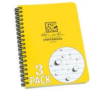 Rite in the Rain Weatherproof Side Spiral Notebook, 4.625" x 7", Yellow, 3 Pack (373L3)