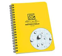 Rite in the Rain Weatherproof Side Spiral Notebook, 4.625" x 7", Yellow Cover, Metric Field Pattern (No. 363)