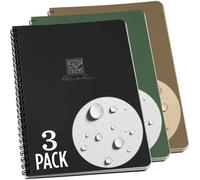 Rite in the Rain Weatherproof Side Spiral Notebook, 6.625" x 8.5", Black, Tan, and Green Covers, Dot Grid Pattern, 3 Pack (No. TAC3DG-LG)