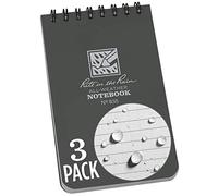 Rite in the Rain Weatherproof Top Spiral Notebook, 3" x 5", Gray Cover, Universal Pattern, 3 Pack (No. 835-3)