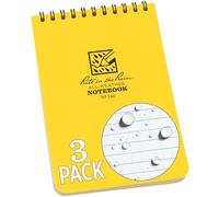 Rite in the Rain Weatherproof Top Spiral Notebook, 4" x 6", Yellow Cover, Universal Pattern, 3 Pack (No. 146-3)