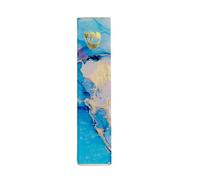 Rite Lite Blue Marble Art Glass Mezuzah - Handcrafted with Gold Accents, Elegant Home Decor, Easy Mounting Tape for Hanging on Door or Wall, Sophisticated Decoration for Your Entryway