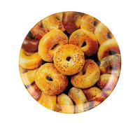 Rite Lite Glass Bagel Plate 11.25" - Stylish & Modern New York City Themed Gifts, Novelty Bagel & Lox Lover Breakfast Plate, Dinner Serveware I Love NY, Skyline Manhattan Central Park New Yorker