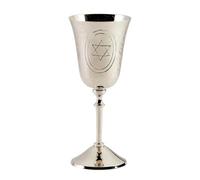 Rite Lite Tall Silvertone Kiddush Cup Star of David Premium Quality Shabbat & Havdalah Goblet Jewish Hebrew Shabbos Gifts Modern Centerpiece Ceremonial Centerpiece Judaica Home Decor 6"
