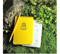 Rite in the Rain Waterproof Paper Pocket Notebook Top Spiral Bound 4 x 6 Inch Cover Yellow Polydura 19 Gauge 100 Pages 50 Sheets Wire-o Binding Imperial & Metric Rulers Covnersaion table & Map Scale