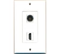 RiteAV - 1 Toslink Digital Audio Port and 1 HDMI Port Wall Plate Decorative - White