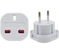 RiteAV - 2 Pack White UK to European Plug Adapter | Travel Adapter UK to Europe | Euro Plug Adapter (Type G to C, E, F) | Travel Plugs UK to EU Countries (SPAIN, ITALY, GREECE, TURKEY, POLAND & More)