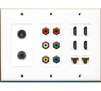 RiteAV 4 HDMI 2 Cat6 RCA Component Video Composite 3.5mm Toslink Wall Plate