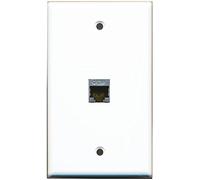 RiteAV CAT 6A Shielded Wall Plate Single Gang 1 Port Eggshell White