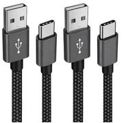 RiteAV USB-A to USB-C Fast Charging Cable, 3A, Braided, 2M, 2 Pack, compatible with Samsung Galaxy S22 S21 S20, Pixel 8 7 6, PS5, Switch