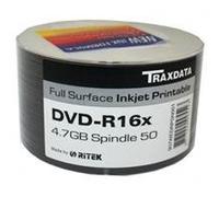 Ritek RITEK010 600PK - Traxdata DVD-R 16X 600PK (12 x 50) Boxed Printable