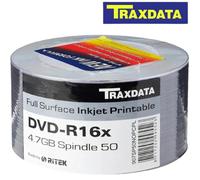 Ritek Traxdata DVD-R 16x White Inkjet Printable 4.7GB Blank DVD Discs 50Pack