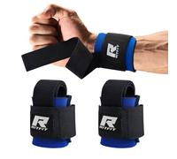 RitFit Lifting Straps + Wrist Protector For Weightlifting, Bodybuilding, MMA, Powerlifting, Strength Training - With Neoprene Padding ~ Men & Women - One Size Fits All (Blue)