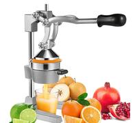 RITHRY Cast Iron Juicer, Commercial Manual Juicer, Orange Juicer Manual with 9cm Large Diameter, Thick Cast Iron Handle, Heavy Duty Fruit Press for Pomegranate, Watermelon, Orange, Lemon, Lime (Gray)