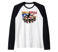 Ritmo Boricua Puerto Rican Drum Power Design Raglan Baseball Tee