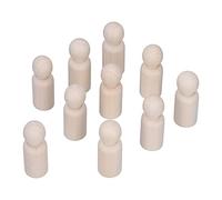 RiToEasysports 10-Pack Wooden Peg Figures Painted Art Dolls for DIY Crafts Fun Creative Projects for Kids (Male Puppet)