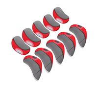 RiToEasysports 10 Pcs Neoprene Club Headcover,Golf Putter Protect Head Cover with Clear Window for Iron Head Club (Grey + Red) Leisure Sport