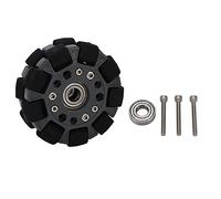 RiToEasysports 100mm Robot Omni Directional Wheel, 360 Degree Rotation with Lateral Maneuverability, Solid Nylon Rubber Brass Construction, with Center Bearing for Robot Cars and Platforms