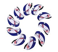 RiToEasysports 10Pcs/Set Iron Head Covers, Royalblue, Cloth, Polyester, Numbered, Easy On/Off, Washable, Club Head Protector Covers