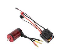 RiToEasysports 1200W Brushless Motor, 4 Pole 12 Slots High Torque Rotor CNC Aluminum Cover with 80A ESC, for 1/8 RC Car Truck (2600KV)