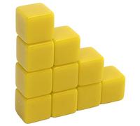 RiToEasysports 16MM Dice, White Plastic DIY Write On Dices for Classroom Teaching and Board Games, with and Antioxidant Features, Pack of 48 (Yellow)