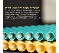 RiToEasysports 18-pipe Pan Flute Exquisite ABS Panels with a Carrying Bag for Beginners and Competent Players G-G3 Range Chinese Traditional Wooden Bubble Instrument Blue (Yellow)