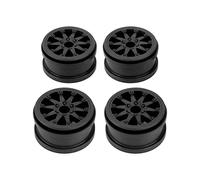RiToEasysports 2.2 Inch Nylon RC Car Wheel Rims, 4PCS Durable Lightweight Replacement Wheels with Hexagonal Driver for Axial SCX10 Wraith RR10 1 10 Scale Remote Control Cars (Black)