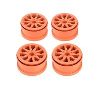 RiToEasysports 2.2 Inch Nylon RC Car Wheel Rims, 4PCS Durable Lightweight Replacement Wheels with Hexagonal Driver for Axial SCX10 Wraith RR10 1 10 Scale Remote Control Cars (Orange)