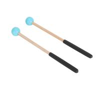 RiToEasysports 2 Pcs Percussion Mallets, Rubber Head Maple Wood Handle Drumsticks, with Comfortable Grip for Tongue Drum Glockenspiel Marimba Xylophone (Blue)