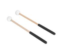RiToEasysports 2 Pcs Percussion Mallets, Rubber Head Maple Wood Handle Drumsticks, with Comfortable Grip for Tongue Drum Glockenspiel Marimba Xylophone (White)