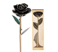 RiToEasysports 24 Carat Gold Plated Long Handled Red Rose With Stand Forever Love Box for Your Loved Ones