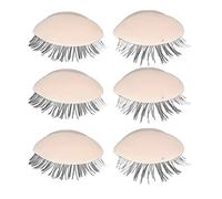 RiToEasysports 3 Eyelid Pairs in Silicone with False Eyelashes for a Formation of Eyelash Transplant, Mannequin Head Eyelids for Display Models (Pink)