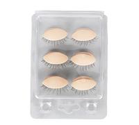 RiToEasysports 3 Eyelid Pairs in Silicone with False Eyelashes for a Formation of Eyelash Transplant, Mannequin Head Eyelids for Display Models (Skin Color)