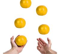 RiToEasysports 3 Pcs Juggling Ball Set PU Leather Juggling Balls 6.3 Cm with Net Bag Soft Grip Lightweight for Beginner and Professionals Kids Practice Clown Toss Training Red (Yellow)