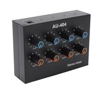RiToEasysports 4 Channel Stereo Mixer, Aluminum Alloy Sound Audio Mixer for DJs Musician with Advanced Circuit Design, Strong Interference and Versatile Connectivity, Ideal for Studio Recording