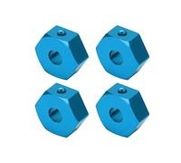 RiToEasysports 4pcs 1/10 RC Wheel Hex Hubs Nut, 14mm Aluminum Alloy Lightweight Design with Right Angle Wrench and Pins, for AMMRA Big Rock Typhon Senton (blue)