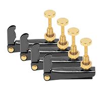 RiToEasysports 4Pcs Violin Fine Tuners, Professional Metal String Tuner Accessories for Cello with High Gloss Surface, Easy to Install, Suitable for 3/4 4/ Size (Black)