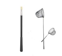 RiToEasysports 5 Sections Stainless Steel Fishing Landing Net Handle Telescoping Extension Handle Fishing Net Replacement Handle Fishing Net Pole