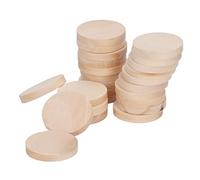 RiToEasysports 50PCs Round Wooden Cutouts Shiny Robust Wood Chips to the Craft and Tags Plateans Wood 1.2 Inches Unfinished DIY with Practical Skills