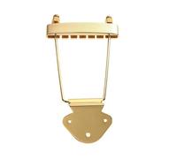 RiToEasysports 6 String Guitar Trapeze Tailpiece Bridge, Replacement Parts for Archtop Electric Jazz Guitar Bass, with Adjustable Design, Gold or Silver (Gold)
