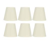 RiToEasysports 6PCS Cream-Coloured Fabric Lamp Shade Replacement Safe & Durable E14 Wall Chandelier Home Decoration for Bedroom,Hotel Made of Metal + Cloth + PVC 3.5x5.2x5.5in