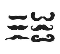 RiToEasysports 6pcs Easy to Apply a False Black Mustache Set for the Halloween Party and Decorative Crafts, a Artificial Beard with Adhesive Tape, a Plush Material