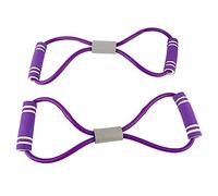 RiToEasysports 8 Shaped Pull Rope, Band for Muscle Training Yoga Pilates, with 3 Colors (Colored tension rope purple*2)