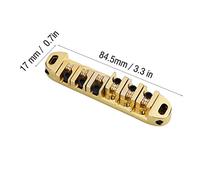 RiToEasysports Alloy Roller Saddle Bridge Style 6-String Electric Guitar High Durability Replacement Part Black/Gold/Silver for Guitarists Alloy (Gold)