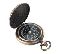 RiToEasysports Antique Compass, Luminous Accurate Rotatable Dial Vintage Pocket Compass with Metal Hook Ring for Camping Hiking Traveling Outdoor Activities