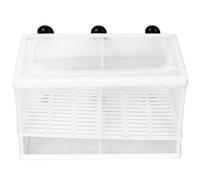 RiToEasysports Aquarium Fish Fry Hatchery Breeder Box Multifunctional with Suction Cup for Tropical and Marine Fish 10.3 X 5.9 X 5.9in (Large with partition)